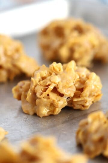 No Bake Peanut Butter Cornflake Cookies - The Carefree Kitchen