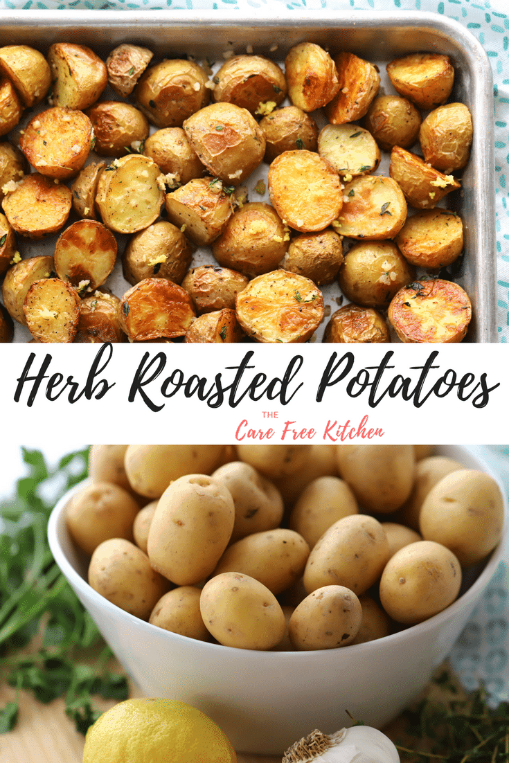 Pinterest pin for Herb Roasted Potatoes.