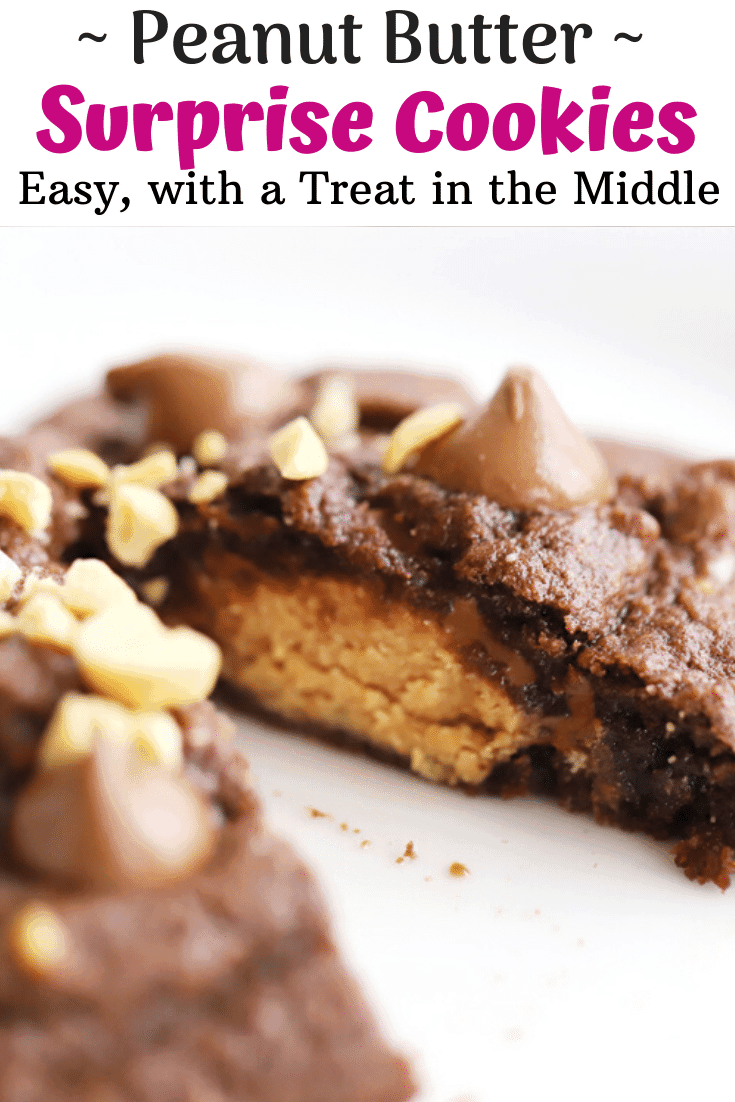 pinterest pin for chocolate surprise cookies