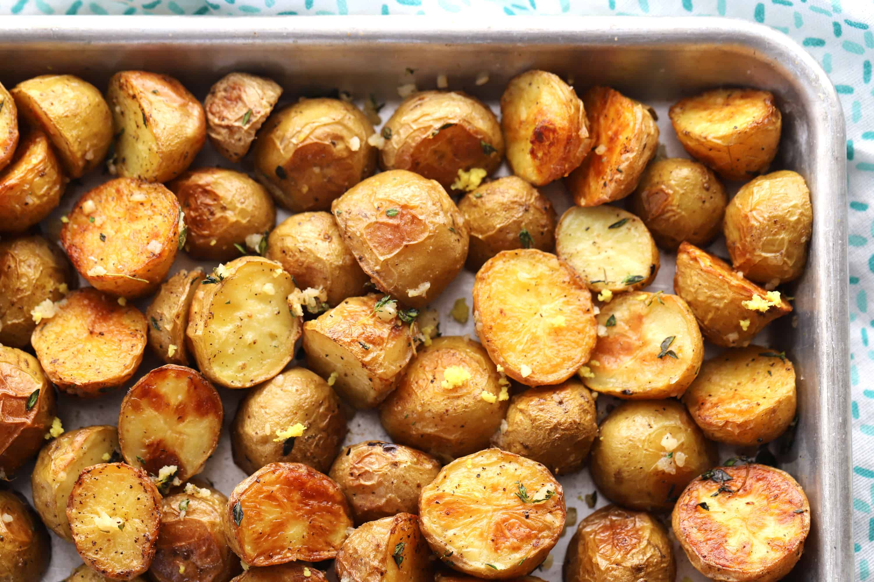 Oven Roasted Potatoes on a baking sheet. 