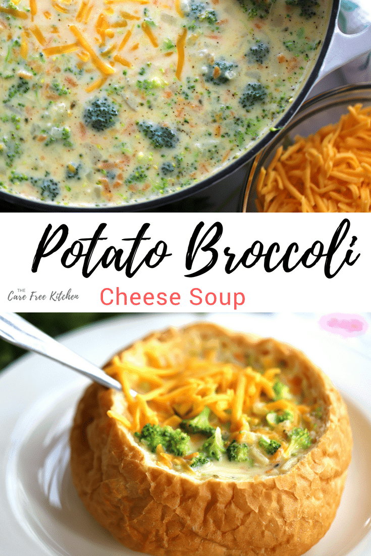 pinterest pin for potato broccoli cheese soup