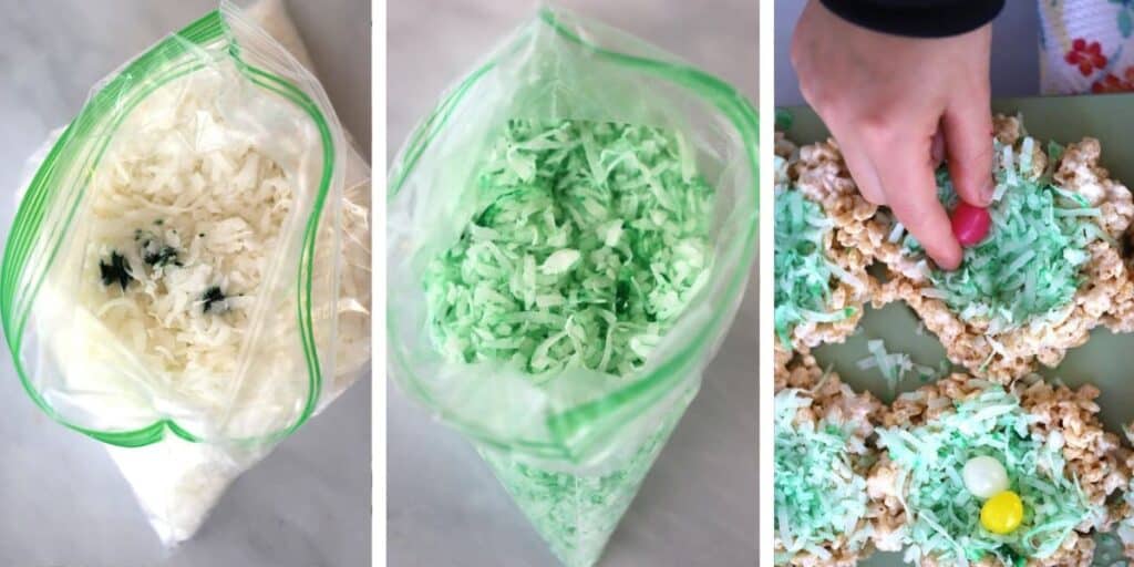 How to make easter rice krispies, rice krispies bird nests. rice krispies nests.