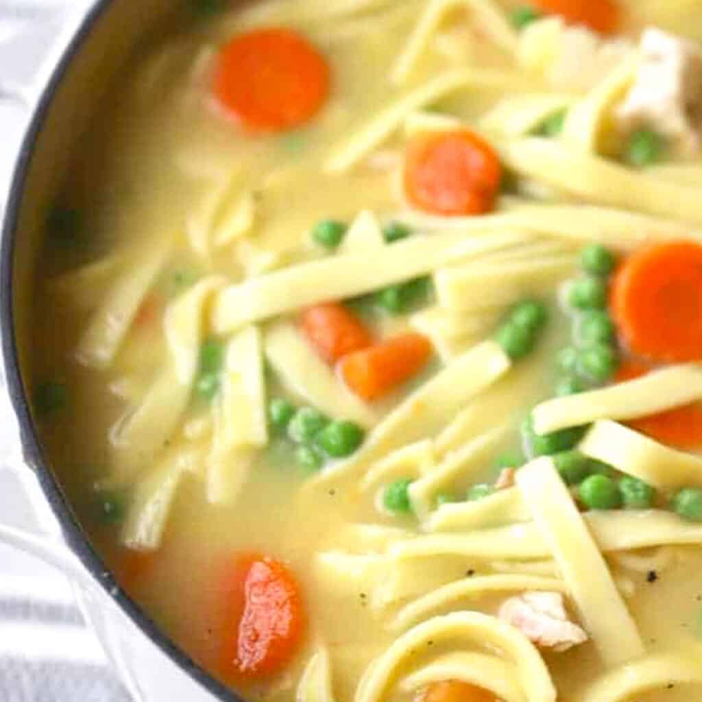 homestyle chicken noodle soup recipe, homemade chicken noodle soup with egg noodles. easy cheap meals for those on a budget.