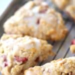 Strawberry cream scone recipe with lemon glaze