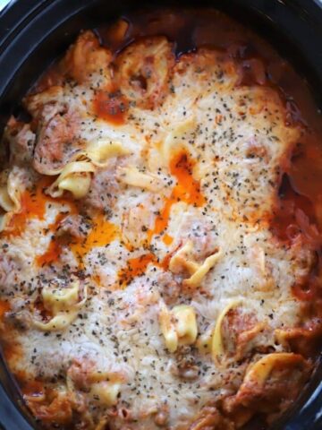 This crockpot tortellini has all of the flavors of an incredible lasagna without all the work.