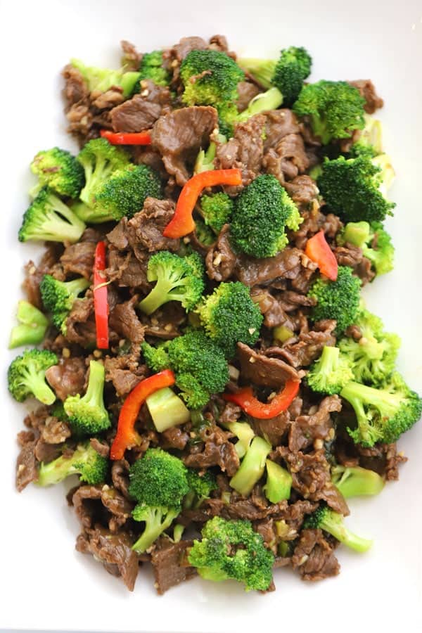 Teriyaki Beef and Broccoli with a sweet homemade teriyaki glaze.