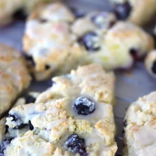 Lemon Blueberry scone with lemon glaze