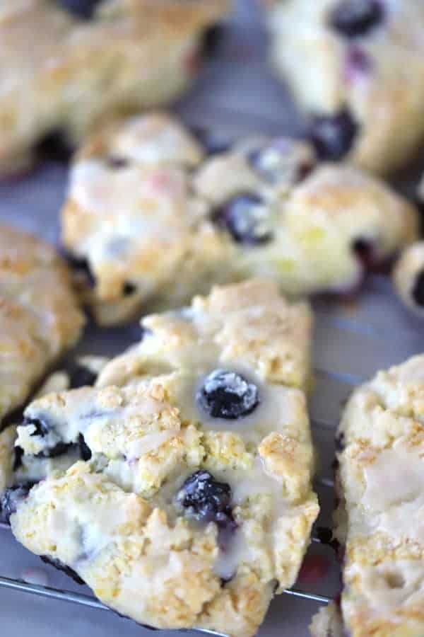 Lemon Blueberry scone with lemon glaze