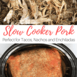 This classic tender pork roast is cooked in the slow cooker with a perfect blend of classic and perfectly orchestrated spices. Itâ€™s the perfect base to any Pork Tacos, Pork Salads, Burritos, Enchiladas, Southern Style Pulled Pork Sandwichesâ€¦ or my personal favorite, Pork Nachos.
