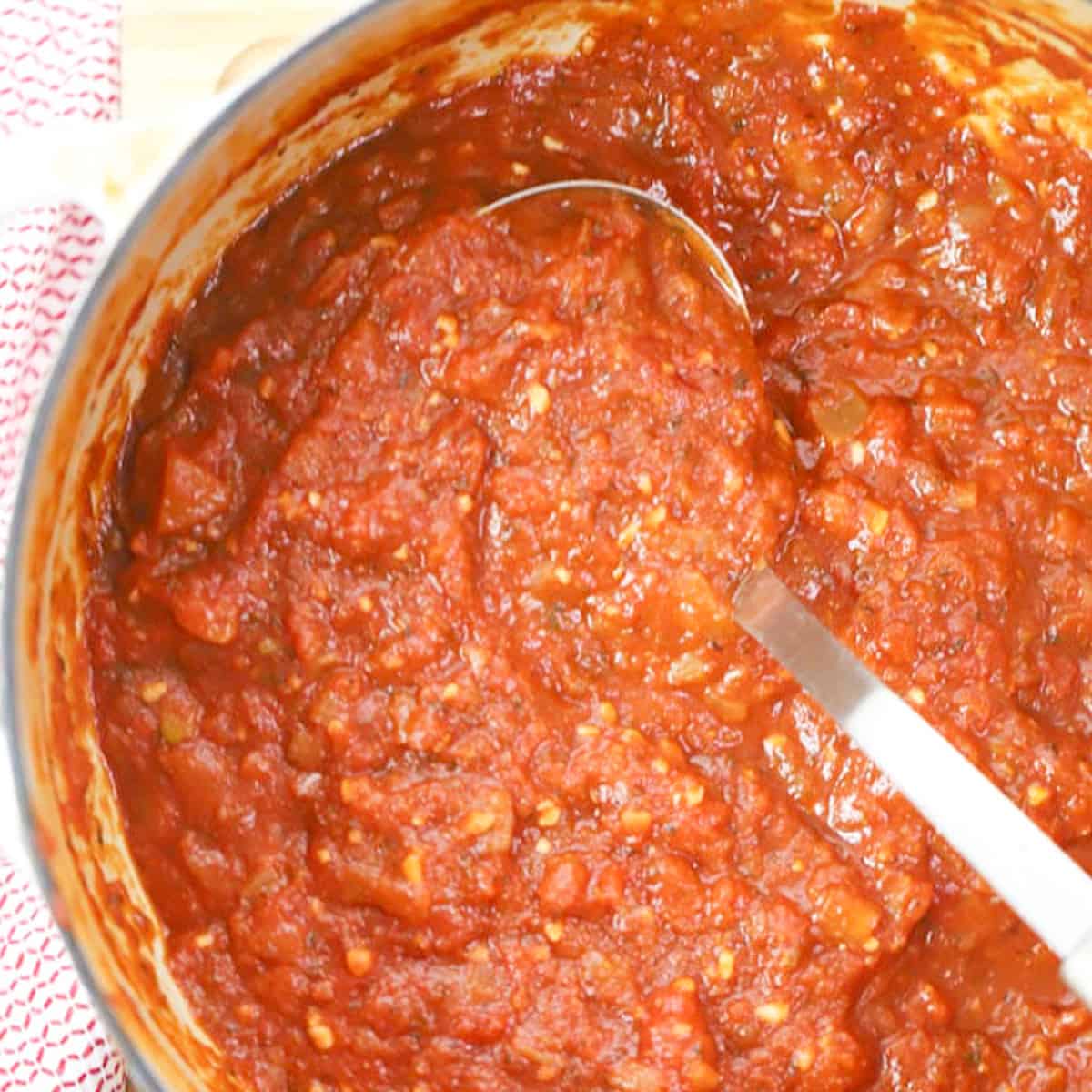 Homemade Marinara made from scratch with simple ingredients