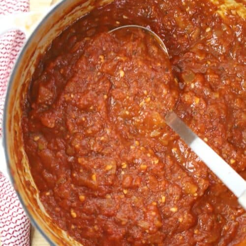 Homemade Marinara made from scratch with simple ingredients