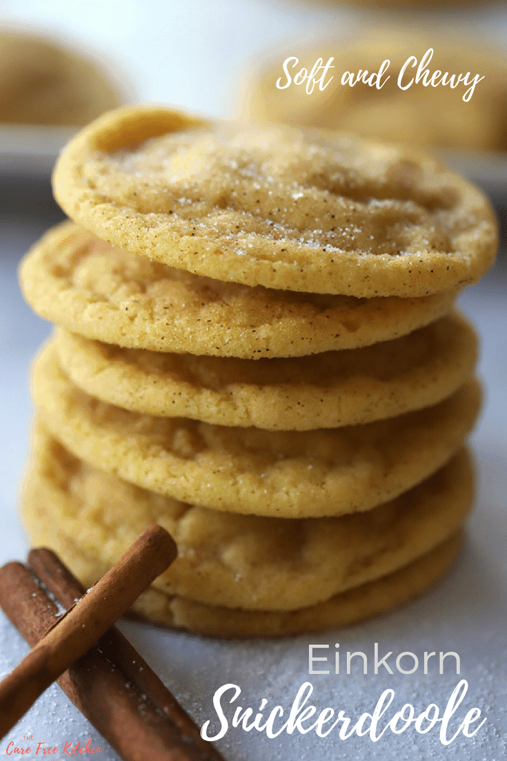 Einkorn Snickerdoodles, made with ancient grainsÂ are buttery, chewy and soft, and so delicious!