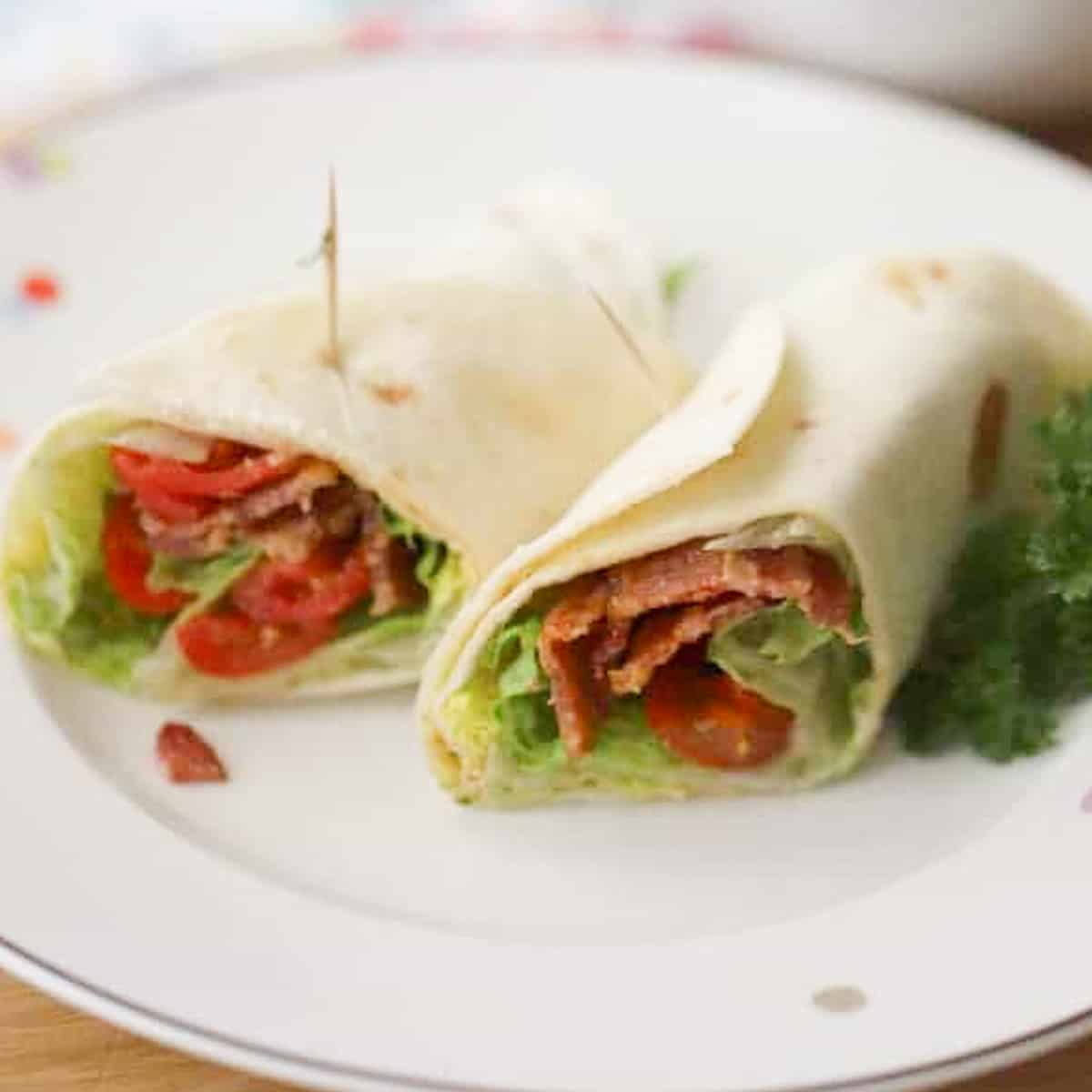 wedge salad in a wrap with hemp oil