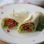 wedge salad in a wrap with hemp oil
