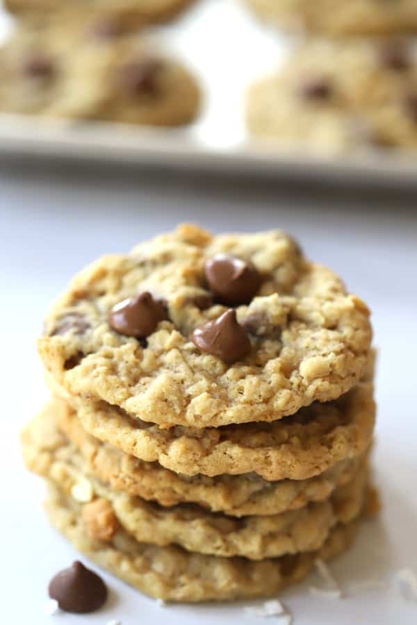 Chocolate Chip Coconut Cookie, the best oatmeal chocolate chip cookie recipe!