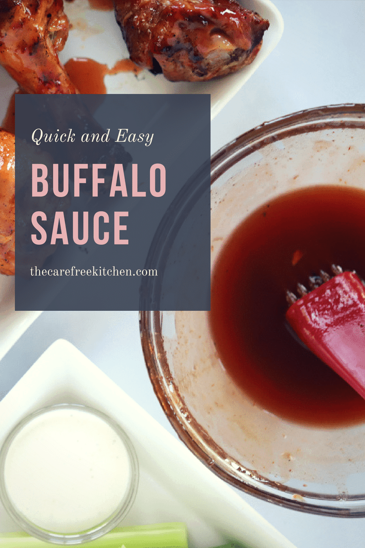 This amazing homemade buffalo sauce is quick, easy, and can be made into buffalo chicken wings, buffaloÂ chickenÂ salad, buffalo chicken drumsticks, or a buffalo burger.Â  It is also a great topping for tacos, pizza, and eggs!