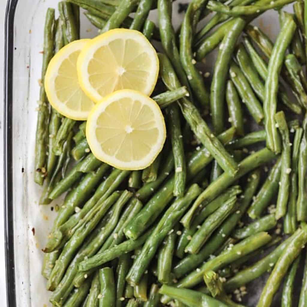 Oven roasted green beans, easy thanksgiving side dishes 