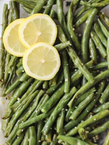 Oven roasted green beans