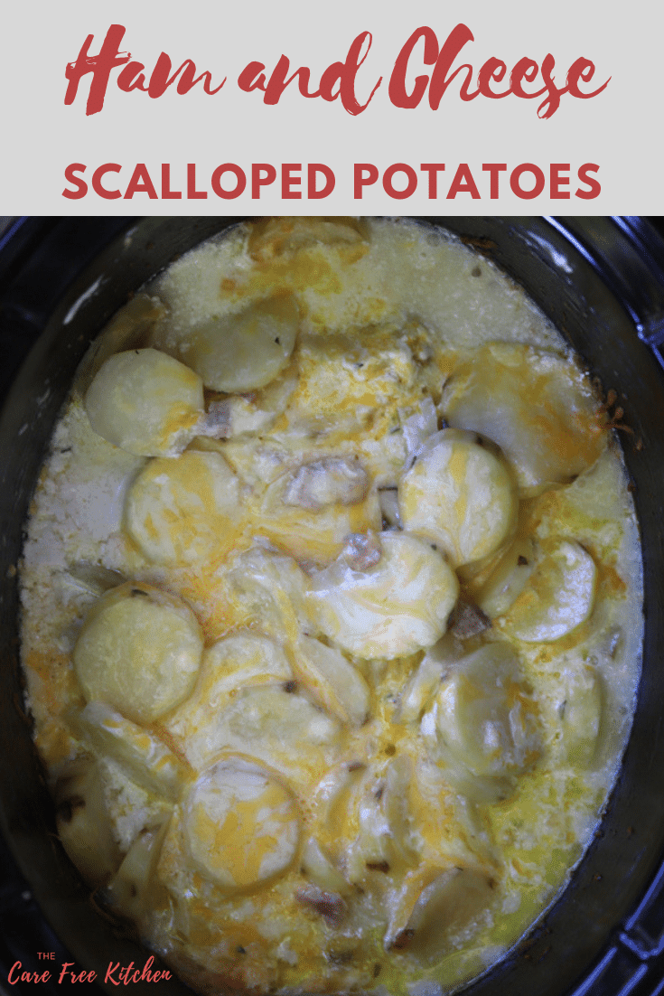 Pinterest pin for Ham and Cheese Scalloped Potatoes.