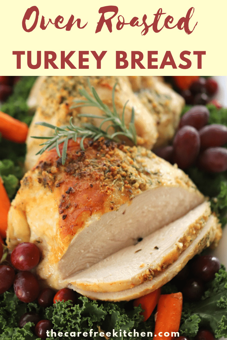 Pinterest pin for oven-roasted turkey breast.