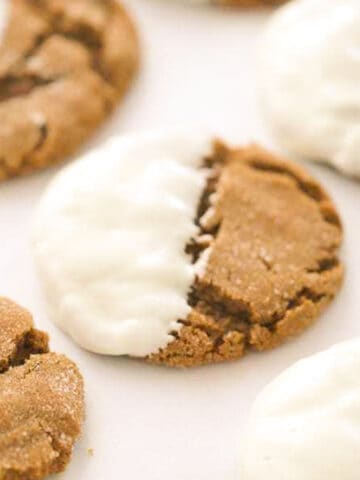 white chocolate dipped gingersnap cookies