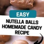 how to make nutella balls, homemade candy recipe, easy nutella recipe.