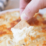 jalapeno artichoke dip served with crackers