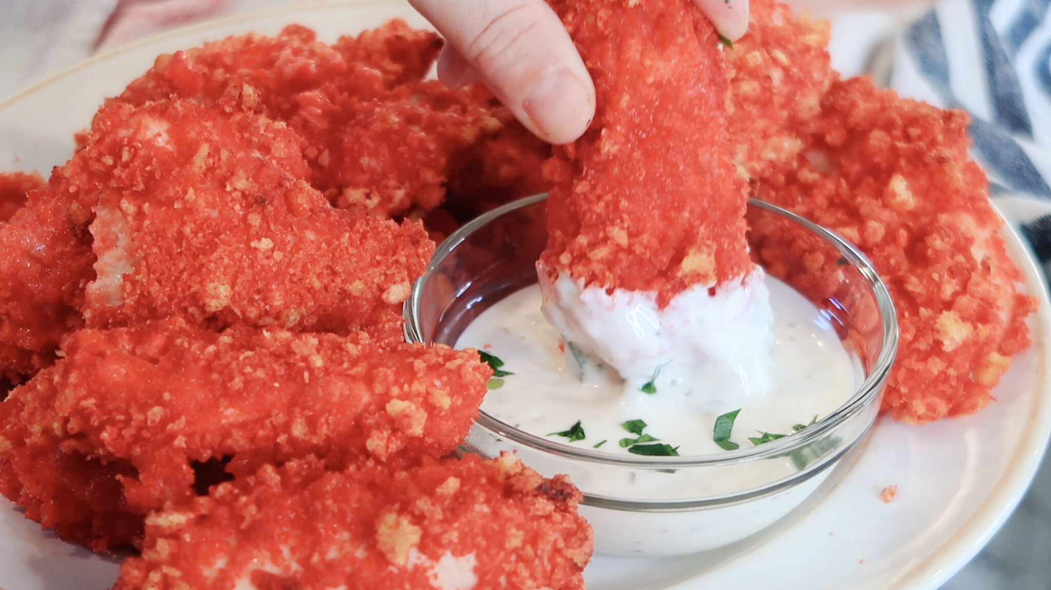 Flamin' Hot Cheeto Chicken Tenders {Video} | The Carefree Kitchen