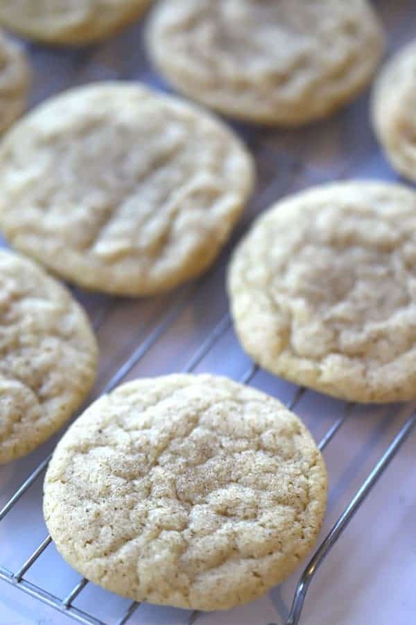 snickerdoodles on a cooling rack
