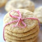 snickerdoodle cookies tied with a ribbon