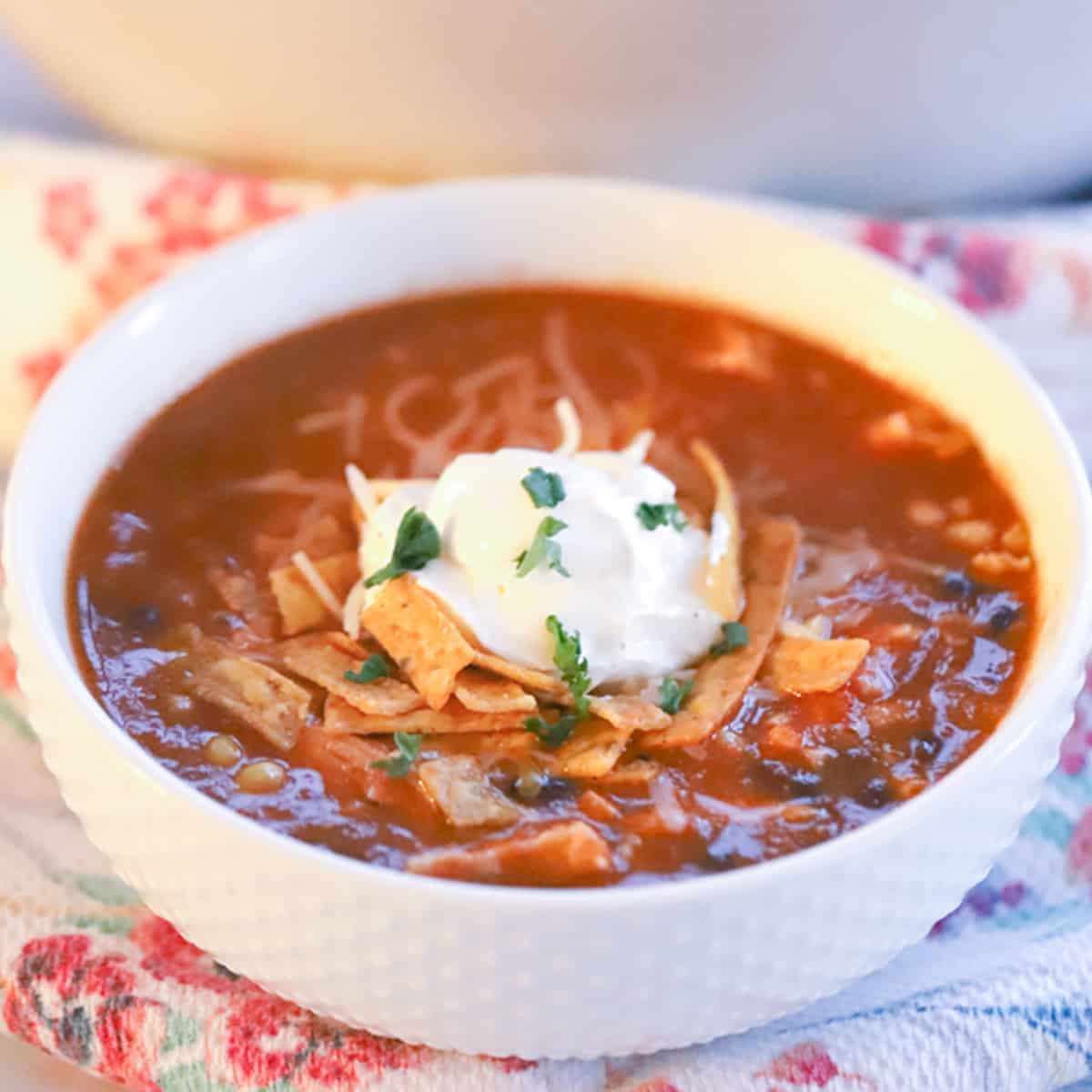 This Turkey Enchilada Soup is one of the best leftover turkey recipes!! It's quick and easy, it can be made in 30 minutes or less.