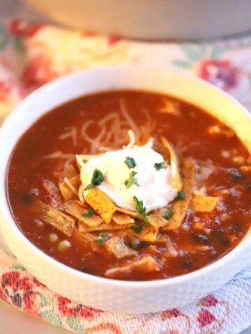 This Turkey Enchilada Soup is one of the best leftover turkey recipes!! It's quick and easy, it can be made in 30 minutes or less.