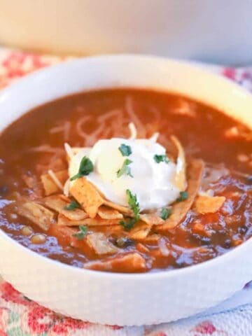 This Turkey Enchilada Soup is one of the best leftover turkey recipes!! It's quick and easy, it can be made in 30 minutes or less.