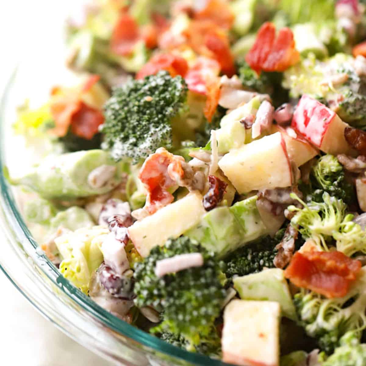 raw broccoli salad with bacon