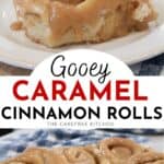 caramel Cinnamon Rolls in a baking dish
