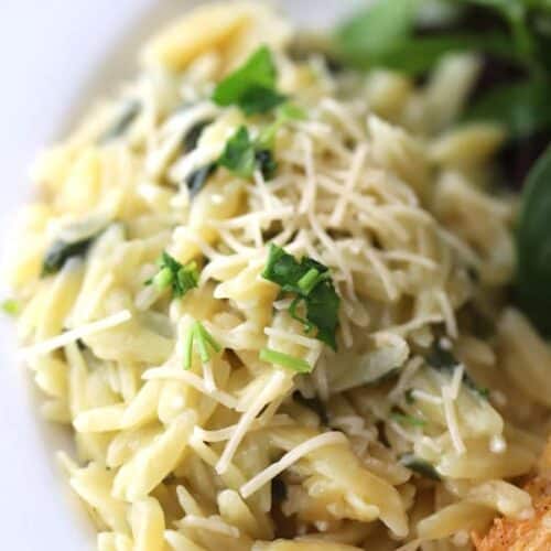 garlic parmesean orzo