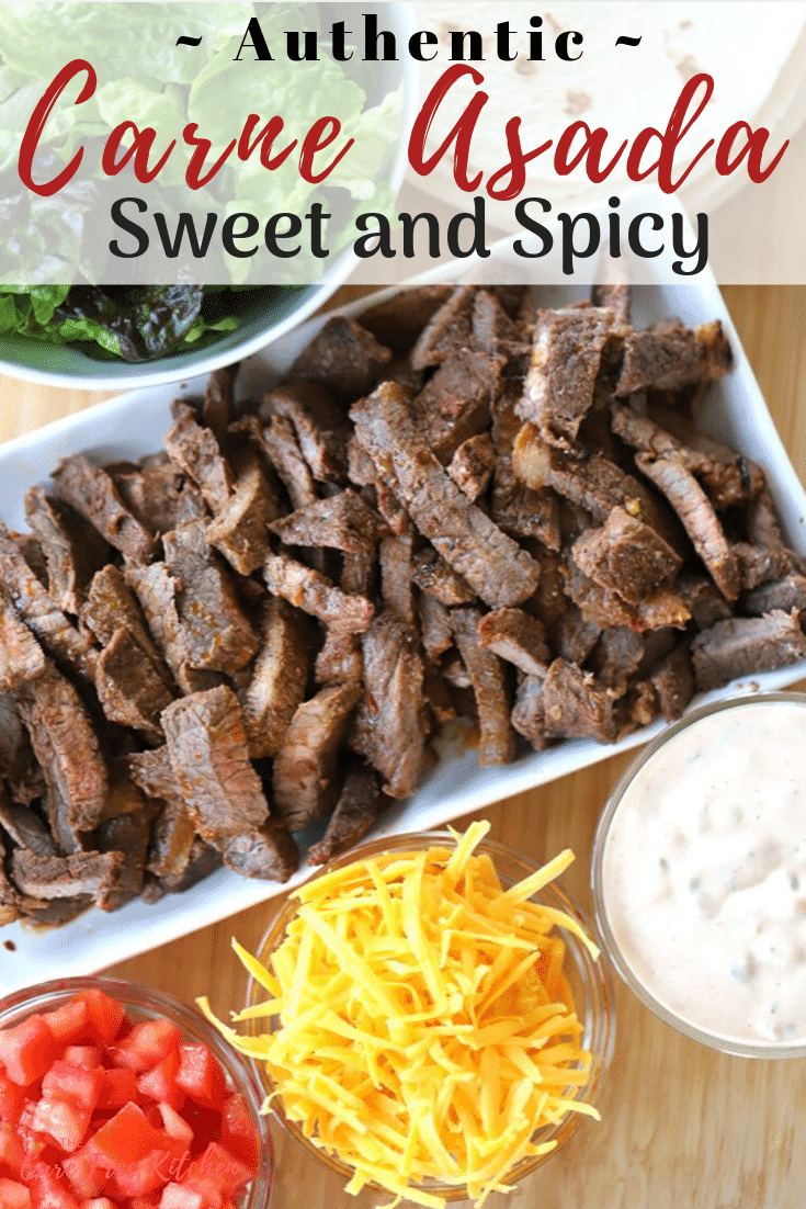 The best carne asada marinade recipe served with favorite taco toppings. 