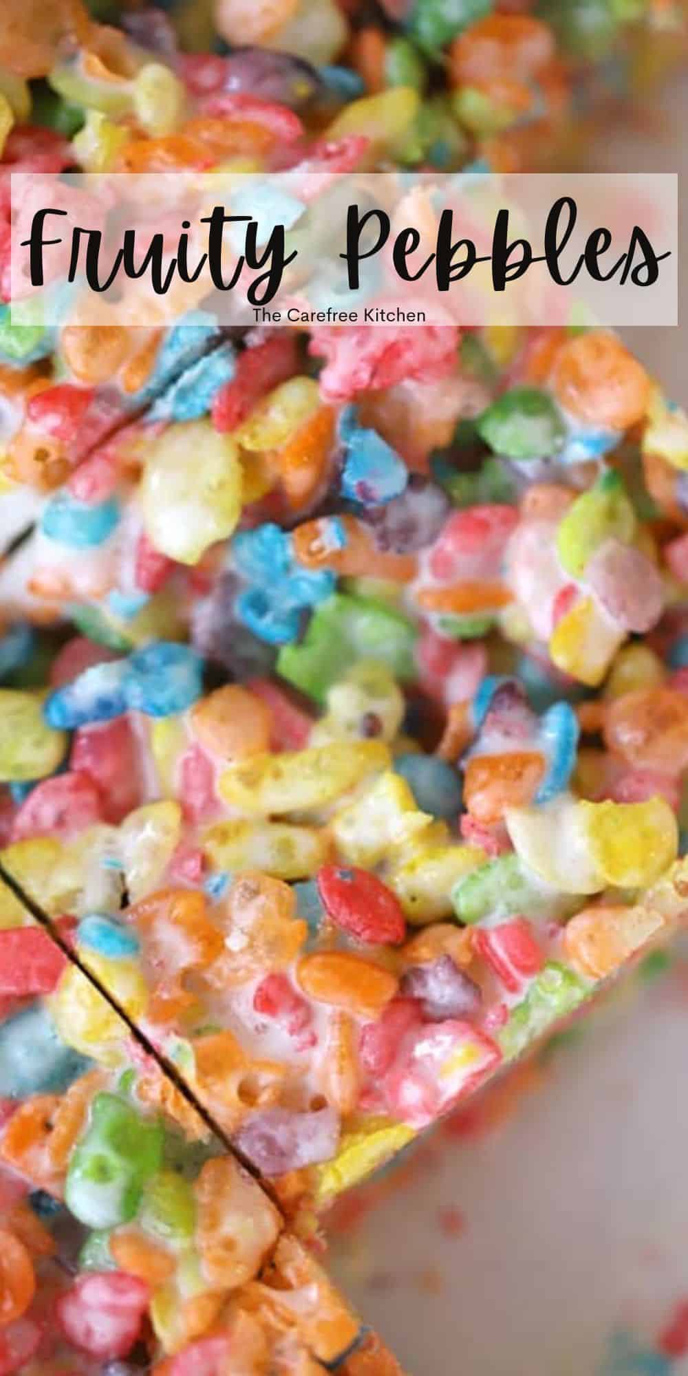 Fruity Pebble Rice Krispie Treats - The Carefree Kitchen