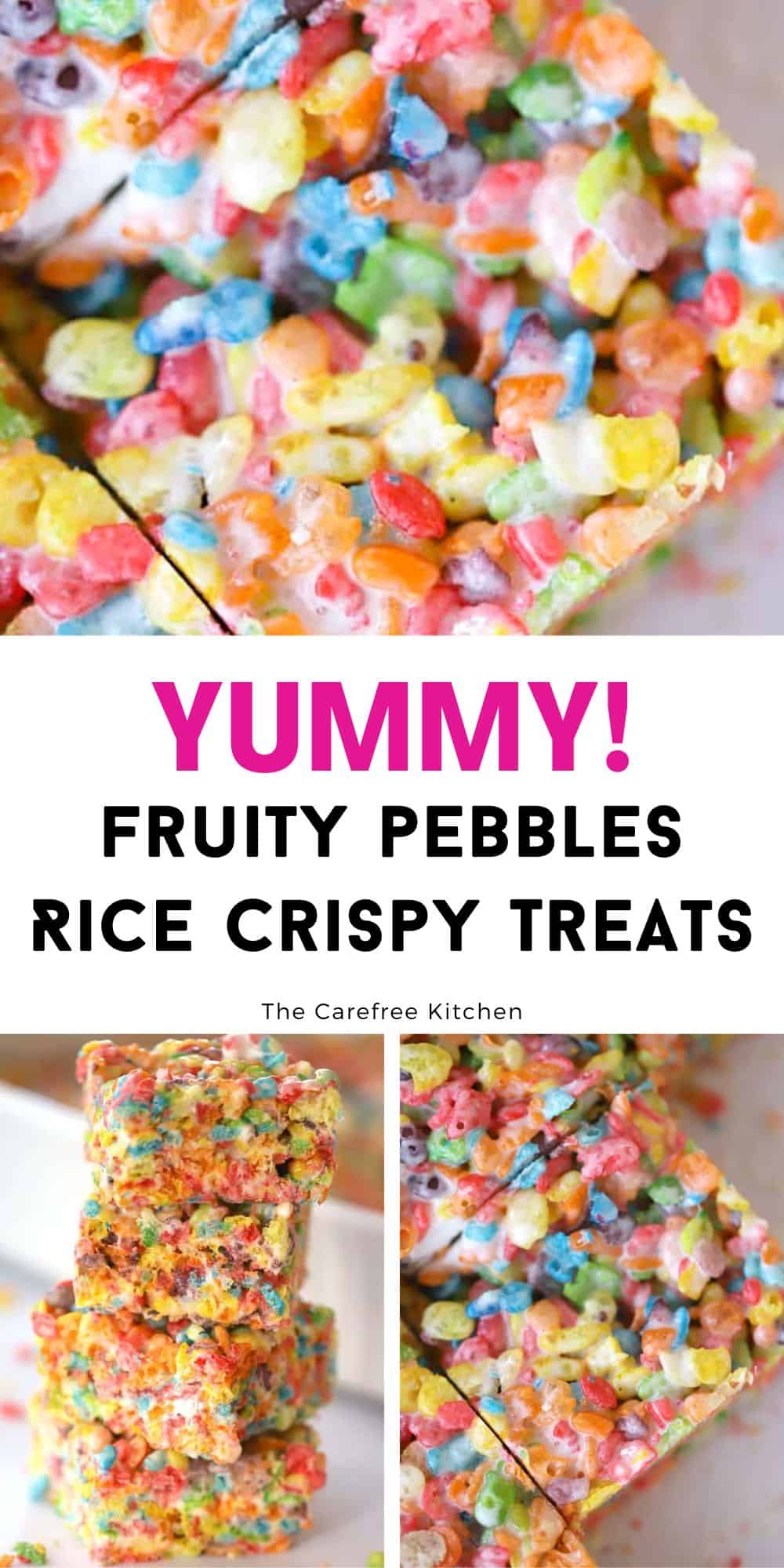 Fruity Pebble Rice Crispy Treats - The Carefree Kitchen