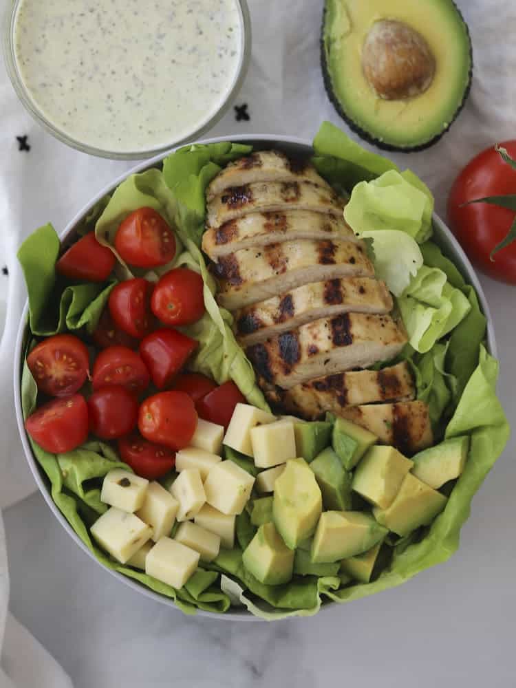 Easy Grilled Chicken Breast Salad with Pesto Ranch Dressing ...