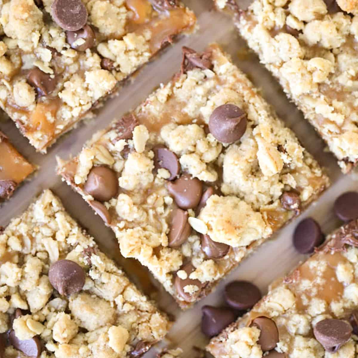 Caramel Peanut Butter Cookie Bars with oatmeal cookie bars
