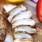 southwest grilled chicken sliced on cutting board