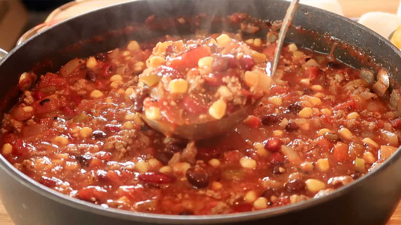 quick and easy taco soup in a large pot