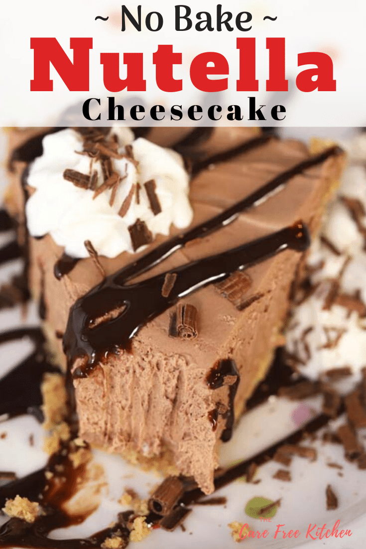 np bake nutella cheesecake with chocolate drizzle