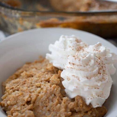 Baked pumpkin rice pudding