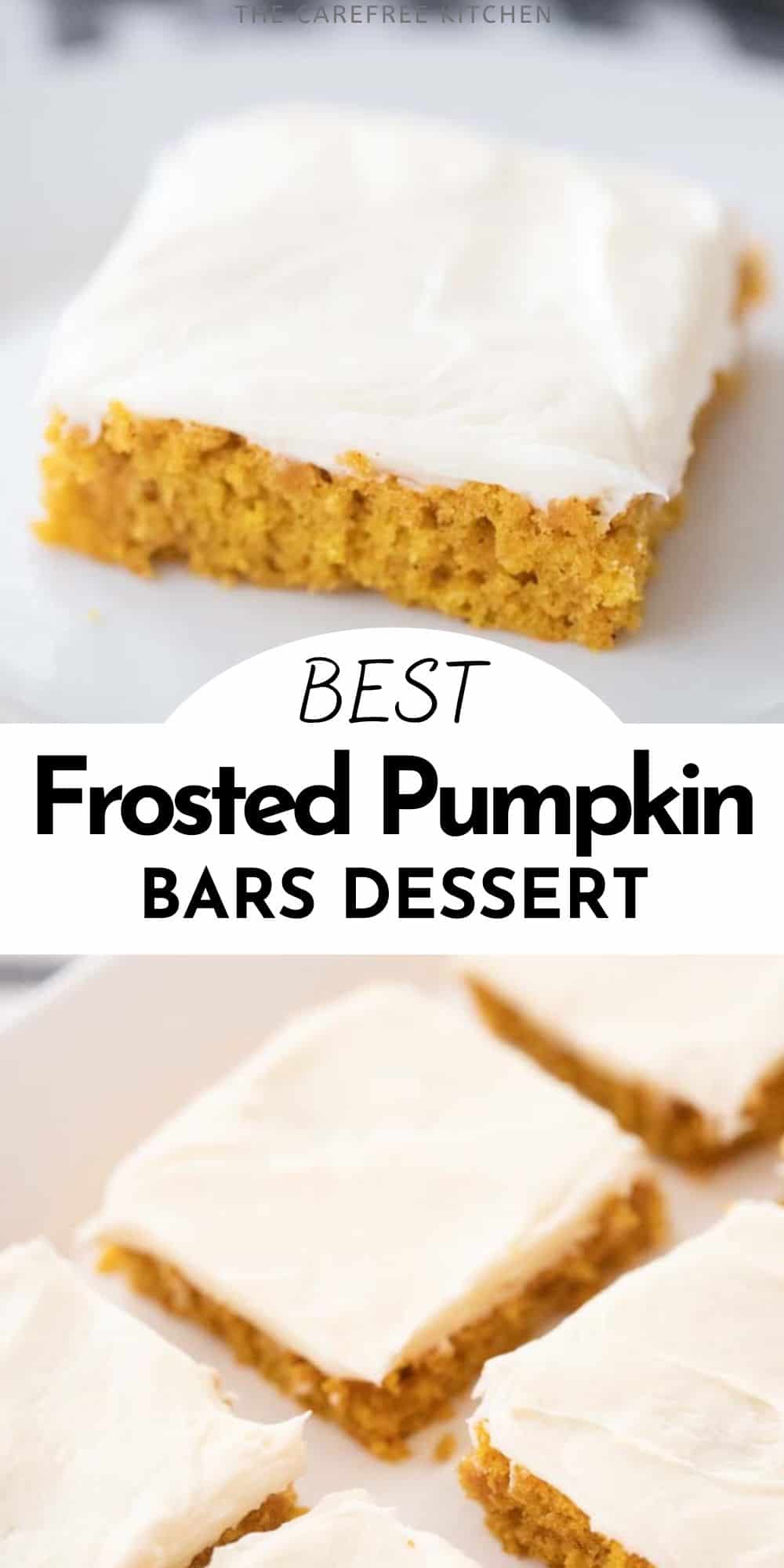 Pumpkin Bars with Cream Cheese Frosting - The Carefree Kitchen