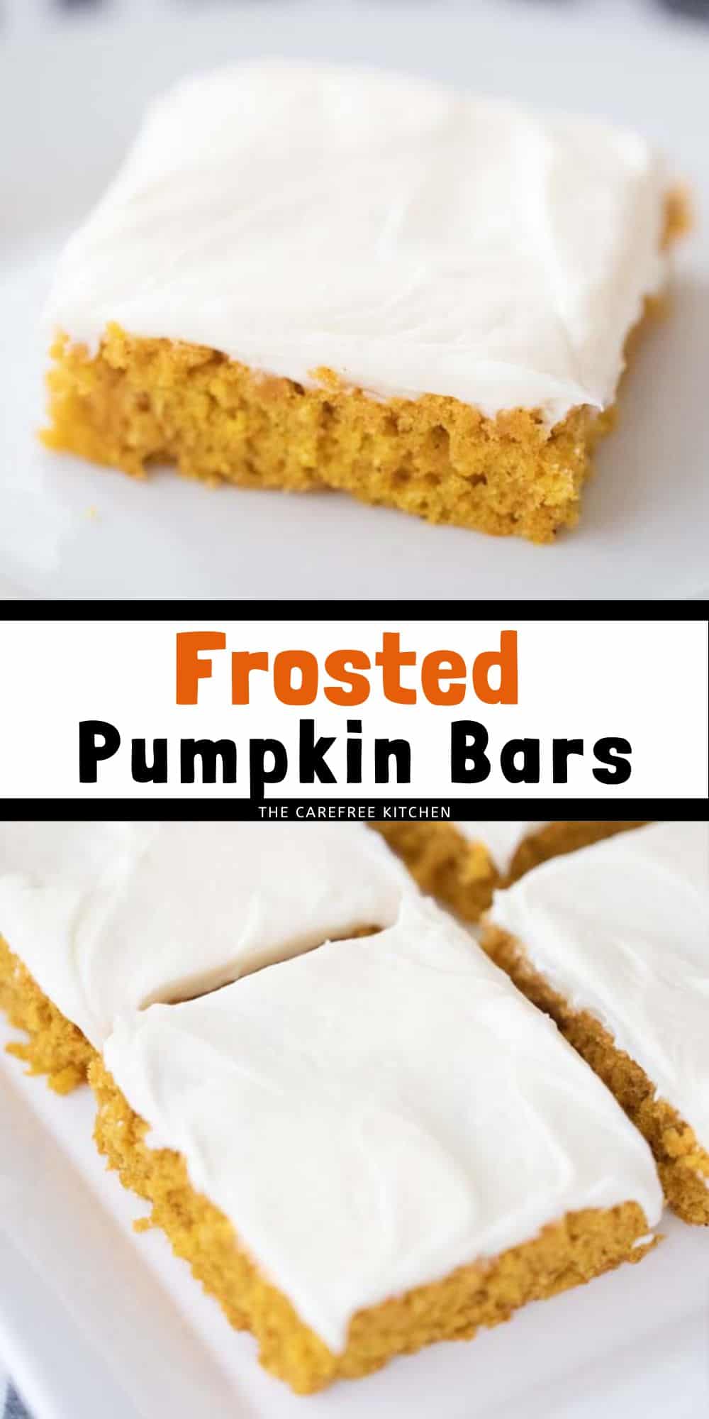 Pumpkin Bars With Cream Cheese Frosting - The Carefree Kitchen