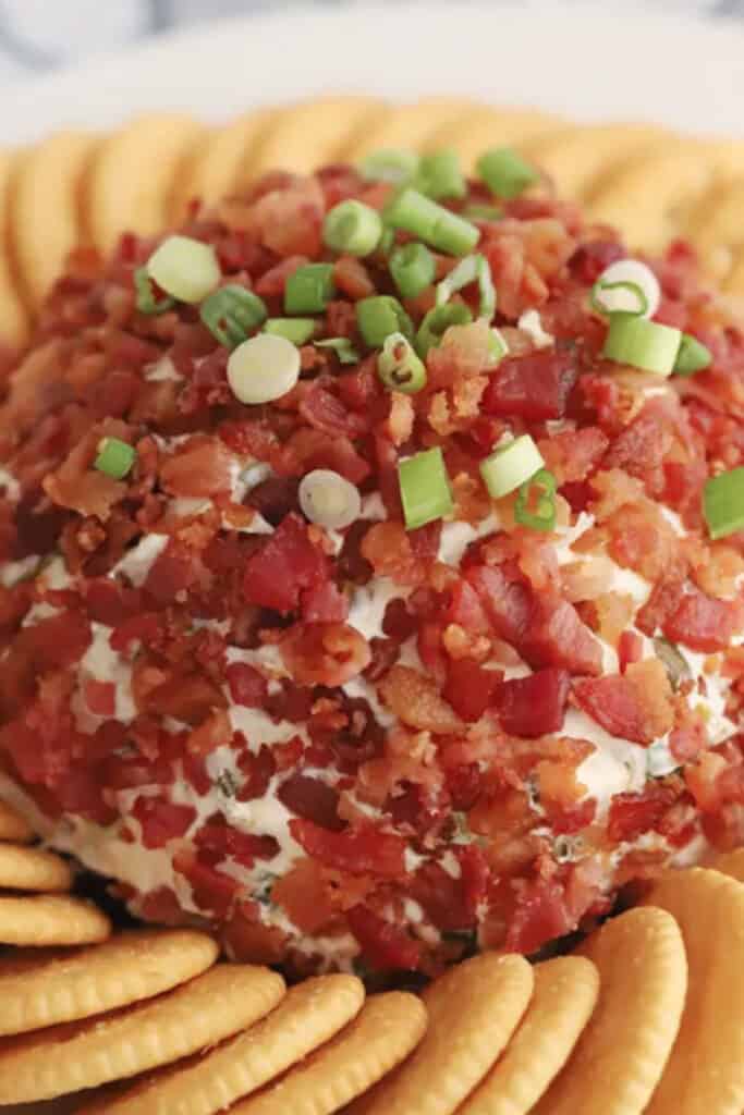 how to make a bacon cheddar ranch cheese ball, easy appetizer recipe, cream cheese appetizer.