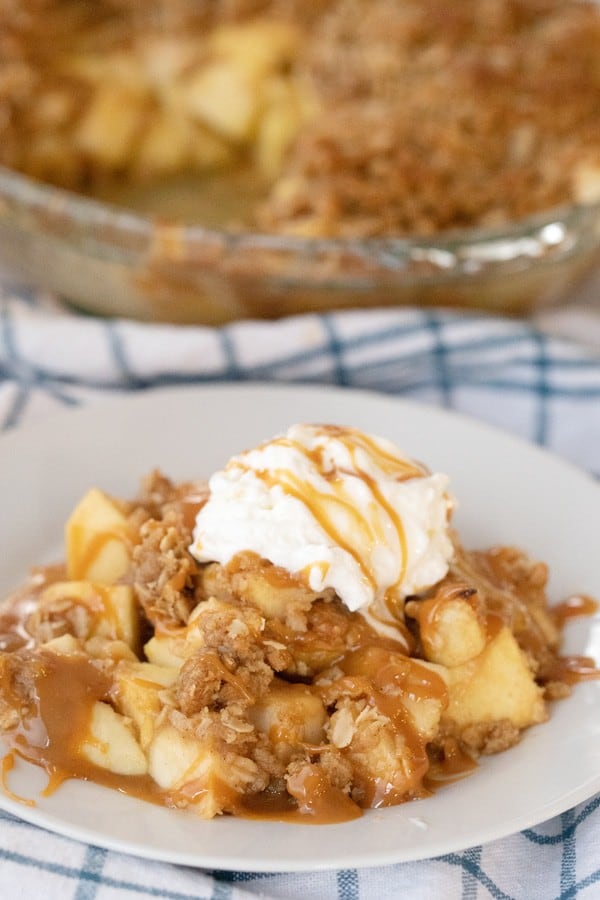 Caramel Apple Crisp with Oat Topping recipe