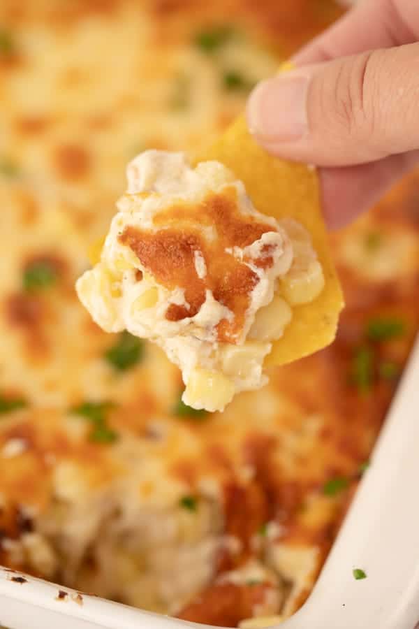 Easy cream cheese corn and jalapeno dip.